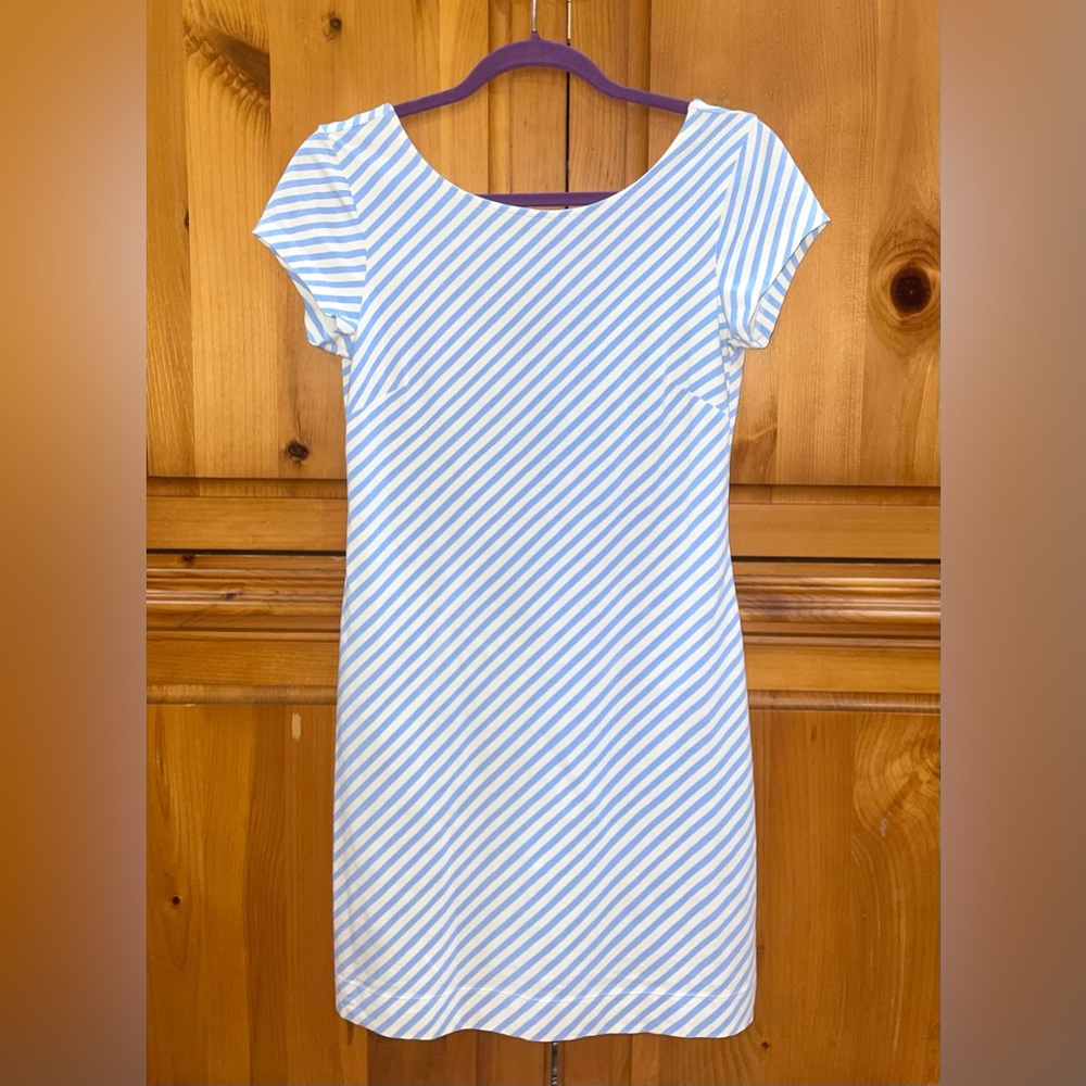 Addie Dress in Admiral Stripe Chatham Blue by Mahi Gold